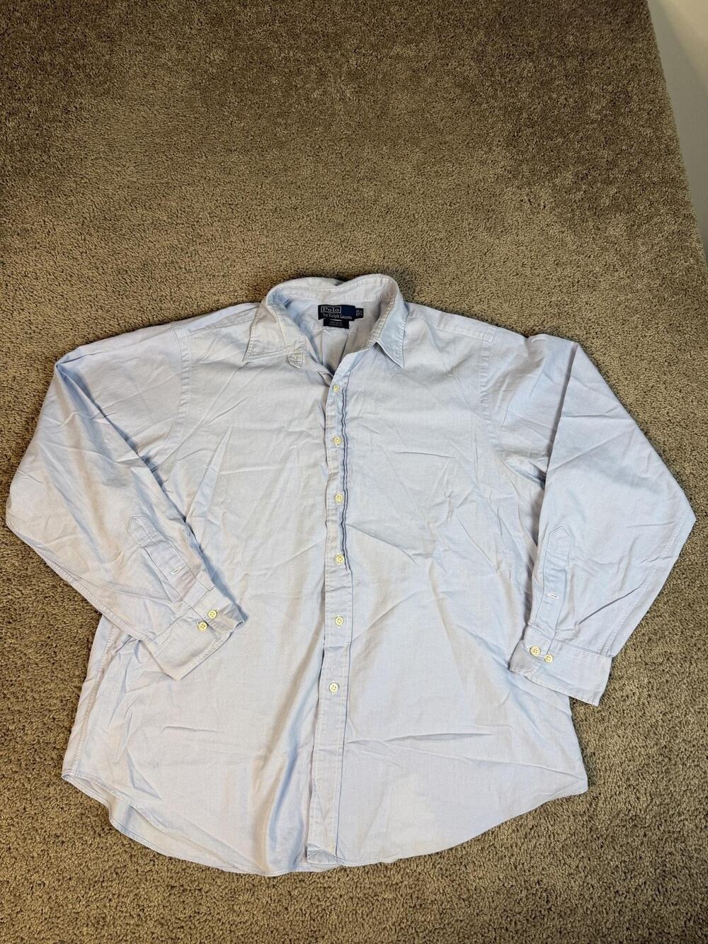 Polo Ralph Lauren Shirt Mens XL Blue Andrew Long Sleeve Button Up Twill Classic
